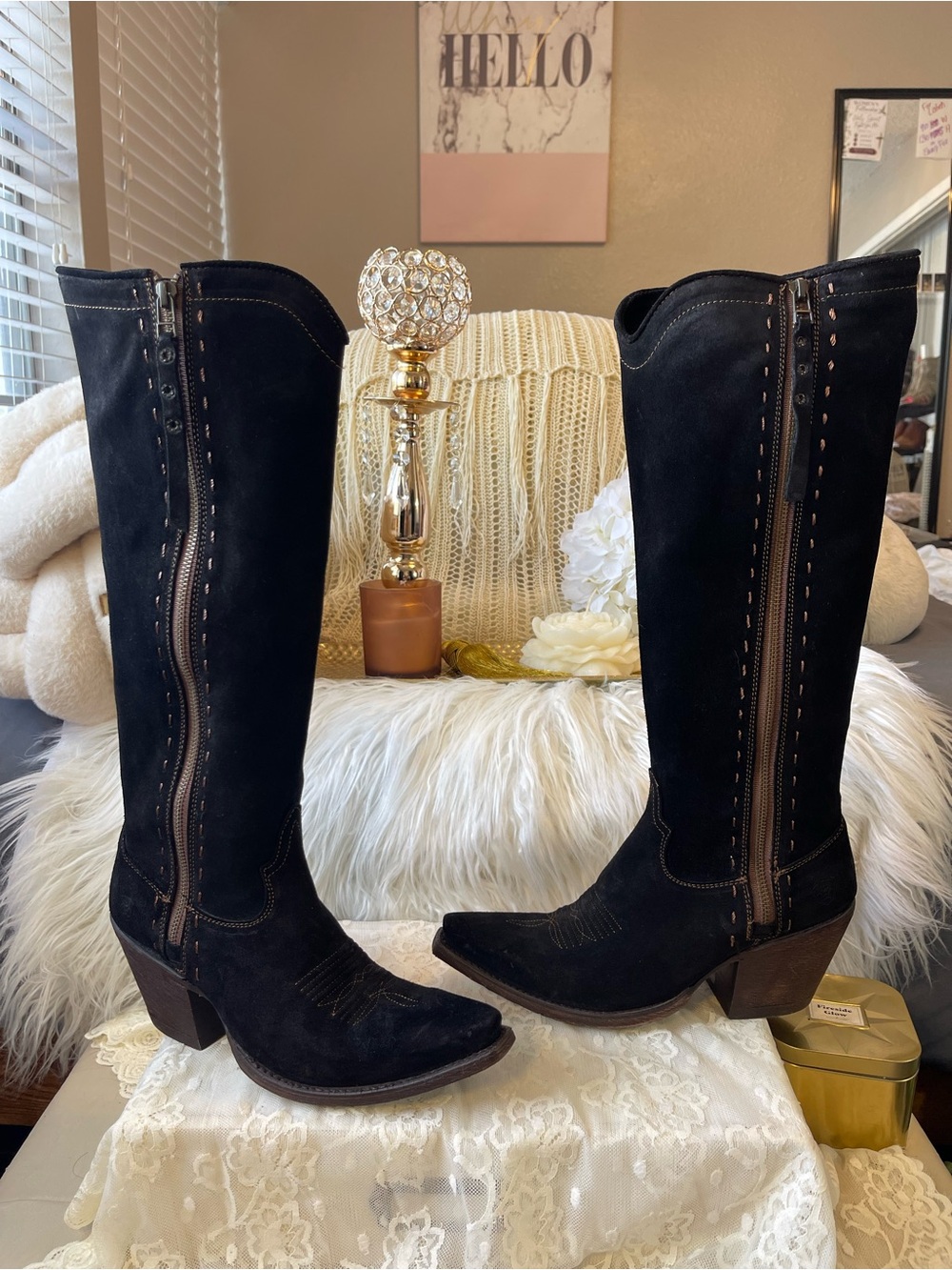 Ariat NWOT “Giselle” Western Boots in Black Suede MSRP$259